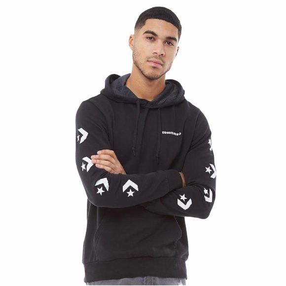 Converse Repeated Chevron Star Black Hoodie Men’s - Picture 5 of 8
